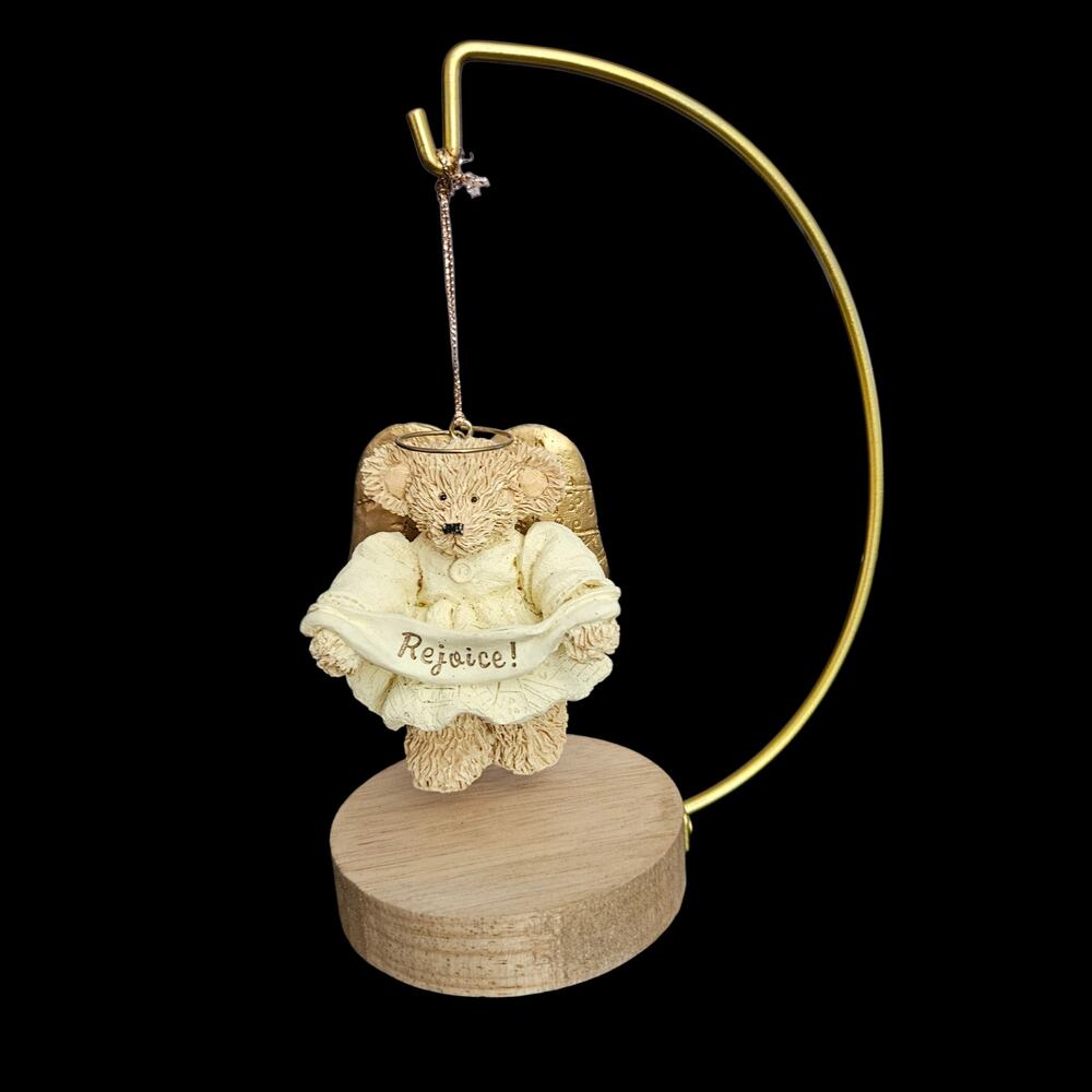Boyds Bears Rejoice Christmas Ornament Teddy Bear Angel Hanging Decor